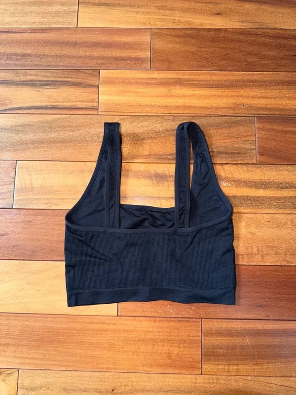aerie Black Seamless Ribbed Bralette - Image 2