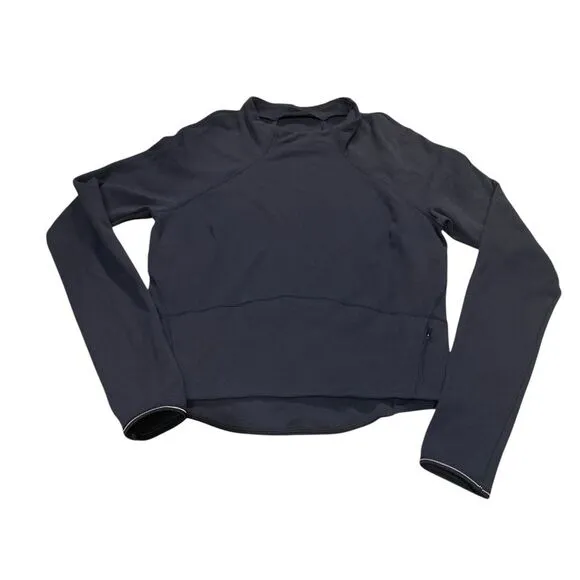 Lululemon Women's‎ 6 Hill And Valley Mock Neck Pullover Nocturnal Teal Crop - Image 2