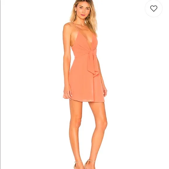 Revolve Superdown: Liliana Tie Front Dress in Tangerine - Image 2