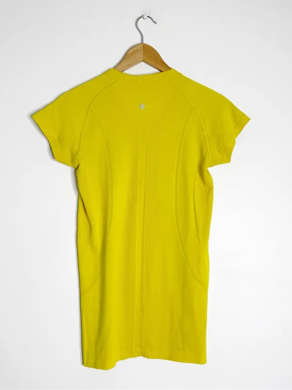 Lululemon Swiftly Tech Short Sleeve Shirt Size 8 Yellow Like New Collection - Image 2