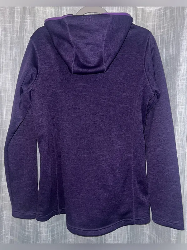 Helly Hansen Jacket Womens XL Purple Full Zip Hooded Funnel Neck Nordic Print - Image 4