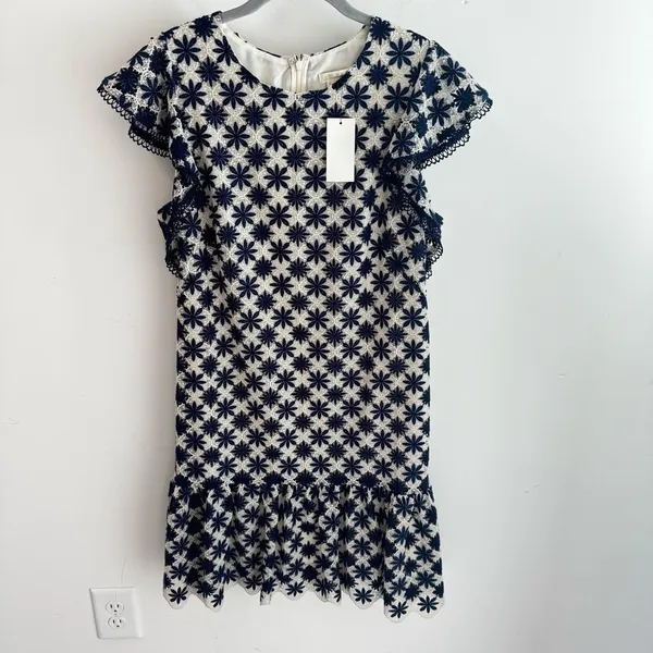NWT Shoshanna Kassia Mini Dress Navy Ivory‎ Lace Size 10 - Image 6