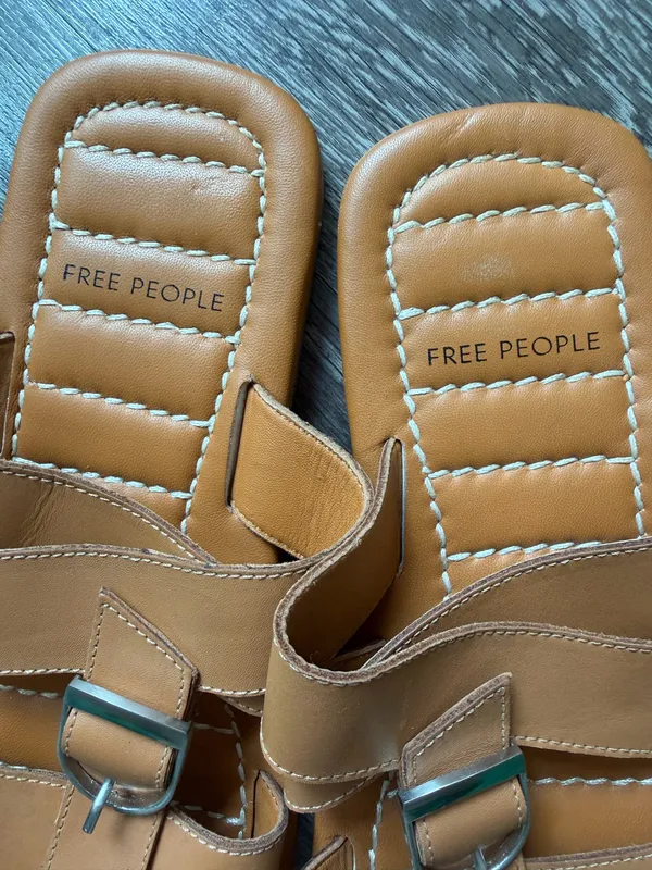 Free People Sloan Buckle Sandals in Cinnamon Clay/Cognac - Image 6