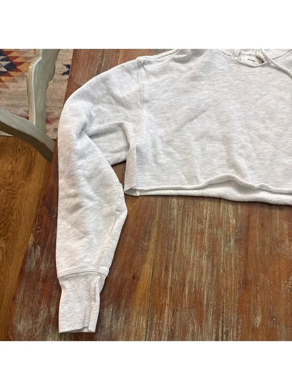 JOAH BROWN Pearl Grey French Terry Lounge Set Cropped Hoodie Joggers - Image 5