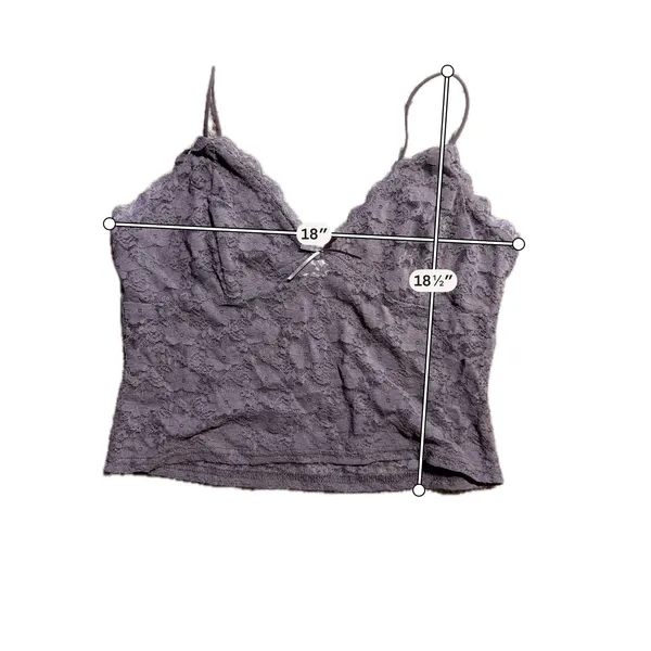 Faded Rose Floral Lace Camisole V-Neck Spaghetti Strap Tank Top Juniors‎ Large - Image 3