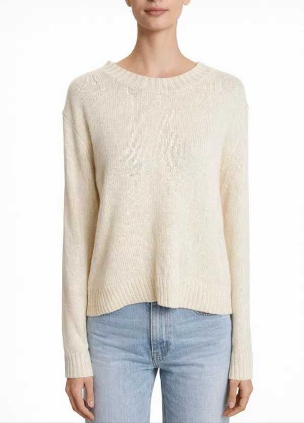 Derek Lam 10 Crosby Cashmere Linen Open Back Bow Sweater Cream M - Image 2