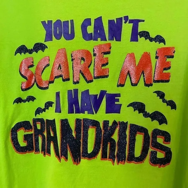 Halloween " You Can't Scare Me" Grandma Glitter Cotton Top Size XL - Image 8
