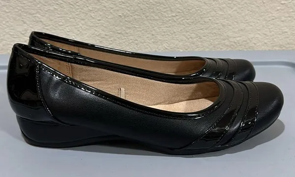 Simply Comfort Life Stride Black Slip On Wedges - Image 4