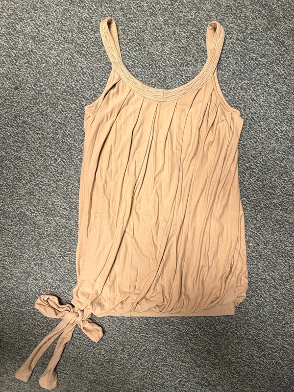 Paige Premium Denim XS Blush Pink Side Tie Bubble Hem Tank Top - Image 6