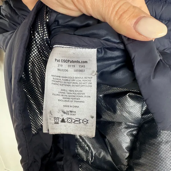 Columbia Women's Navy Blue Hexbreaker 600 Down Hooded Jacket, Size XS, Pre-Loved - Image 6