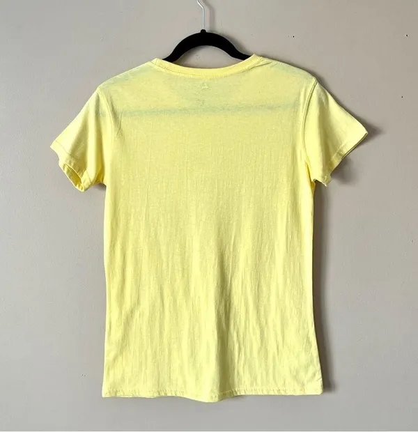 JOHN DEERE | Yellow Glitter Logo Fitted Graphic Tee Sz S - Image 3