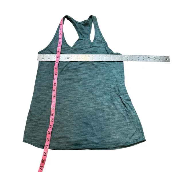 Lululemon Essential Racerback Workout Tank Top Heathered Teal Green Womens Small - Image 3