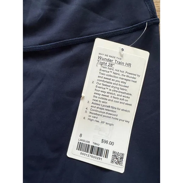 Lululemon Wunder Train High Rise 28” True Navy Size 8 NWT - Image 4