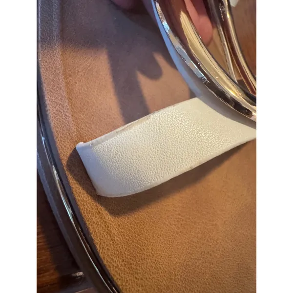 Rouge Helium White Gold Oval Buckle Slide Sandals Womens 10 Flat Summer Shoes - Image 8