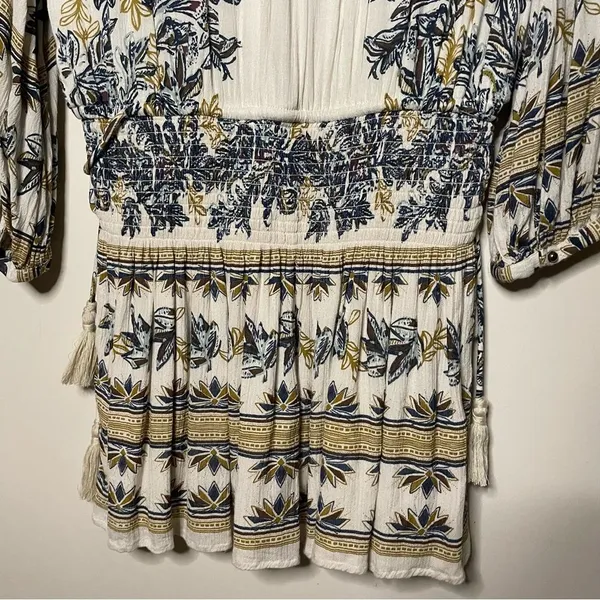 Free People Moonlight Drive Mini Boho Peasant Dress Ivory Small - Image 9
