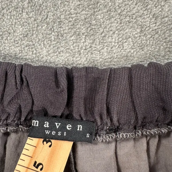 Maven West High Rise Pull On Shorts Women's Small Ribbed Gray Pleated - Image 4