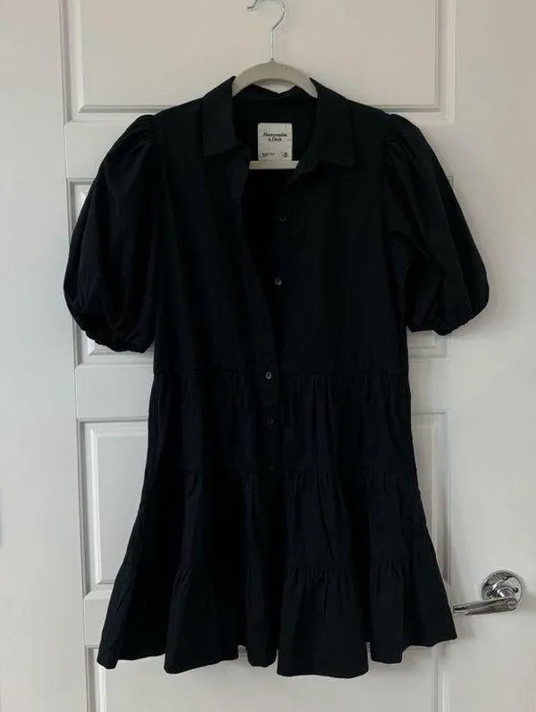 Abercrombie Poplin Puff Sleeve Shirt Dress - Image 4