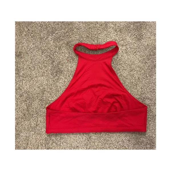 & Other Stories Red High Neck Halter Bikini Top Scandinavian Minimalist, sz 8 - Image 5