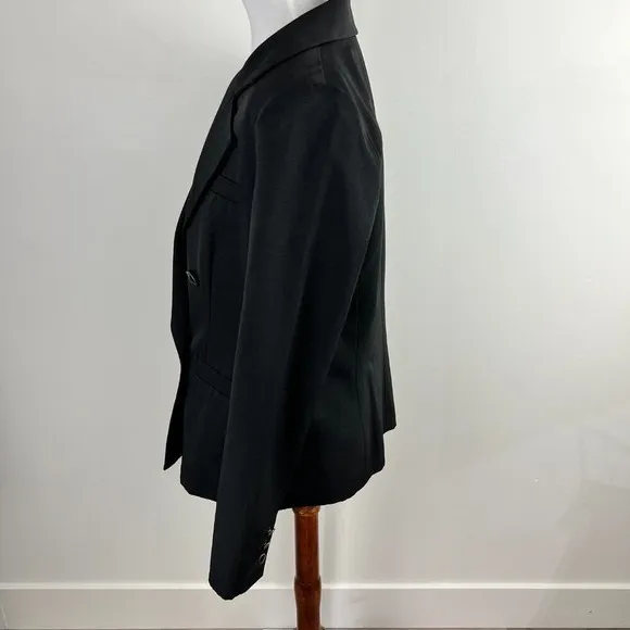 Cabi Black Double Breasted Blazer Gold Buttons Floral Lining‎ 987 Size 6 - Image 9