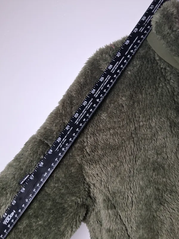NWT New Balance Women's Olive Green Pile Fur Plush Full-Zip Fleece Jacket size L - Image 8