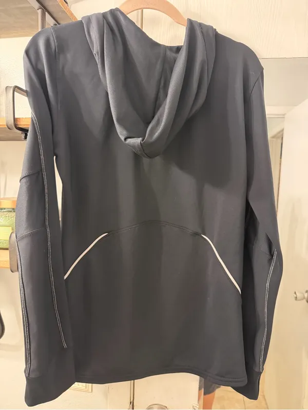 Nike Black Half-Zip Dri-FIT Hoodie with White Logo - Image 6