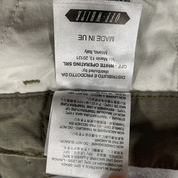 Off White Shorts Womens 26 Green Flower Embroidery Cargo Streetwear Military - Image 5