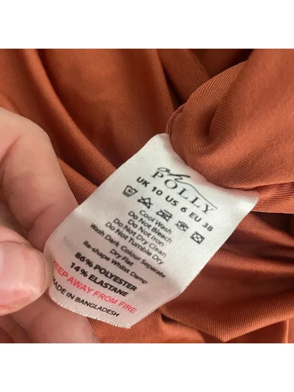 Oh Polly Don’t Desert Me Ruched Mini Dress Rust Size 6 Halter Bodycon - Image 4