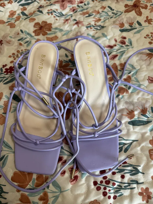 Chloe Rose Boutique heels purple wrap up - Image 2
