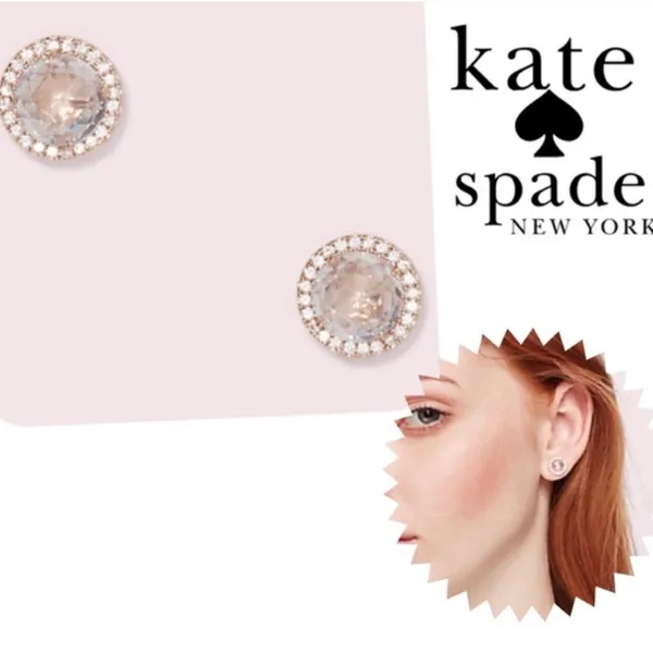 NWT Rose Gold Bright Ideas Pave CZ Crystal Round Halo Stud Earrings - Image 2