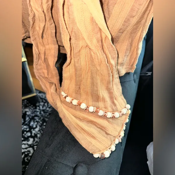 NWT Zara Asymmetric One Shoulder Wrap Halter Beaded Boho Top - Image 14