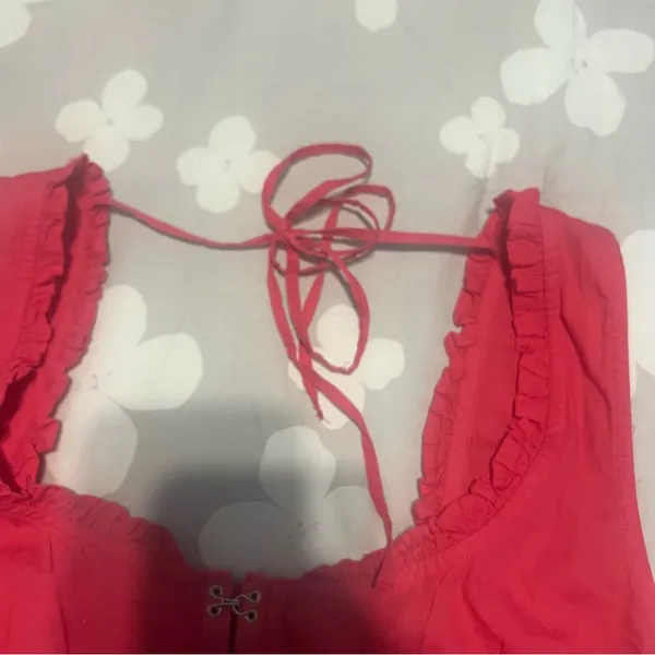 Free People Red Ruffled Crop Top - Image 5