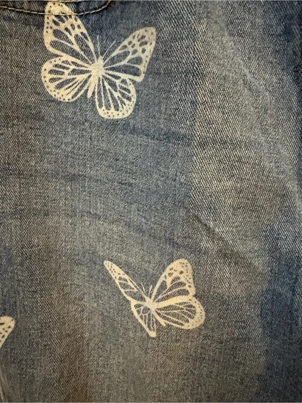 Blue Denim Butterfly Print Boyfriend Jeans - Women's - Image 3