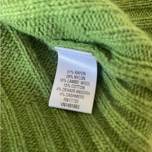 Merona Grass Green Cable Knit Turtleneck Sweater Size XL - Image 4