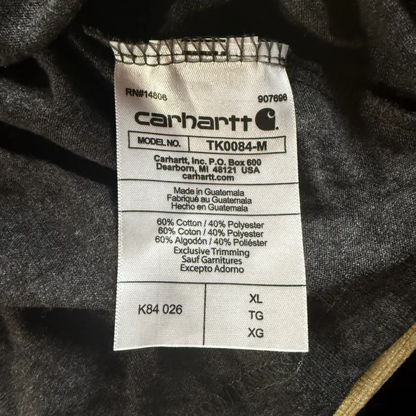 Carhartt Men’s XL Loose Fit Henley T Shirt Pocket Dark Gray NWT TK0084-M - Image 5