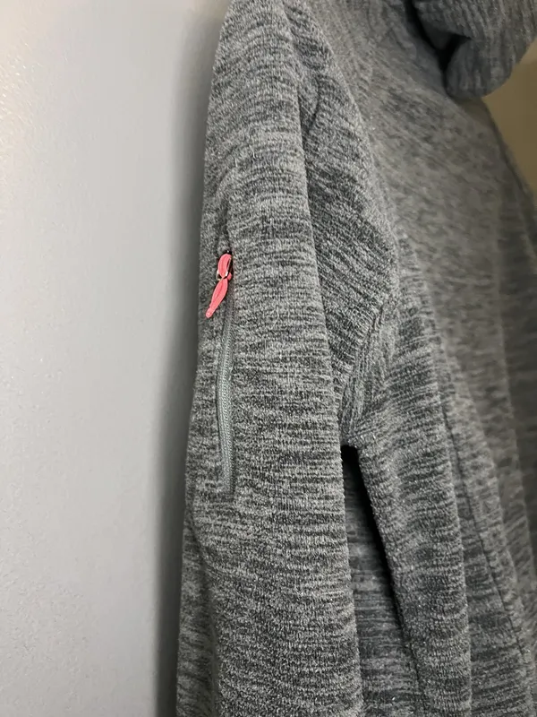 New Balance Jacket Womens Medium Gray Fleece Hooded Full Zip Pockets Athletic - Image 7