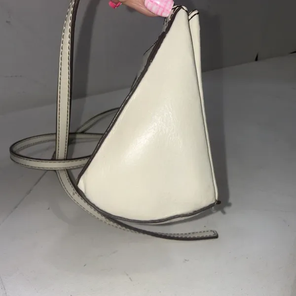 HOBO Mini Elan White Leather Small Minimalist Boho Western Crossbody Bag Purse - Image 9