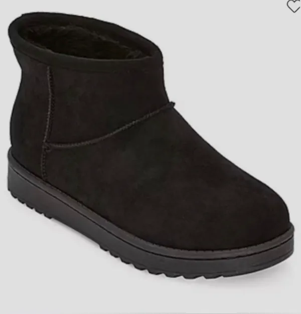 Arizona Jean Co. Women's 'AZ Slater' Black Faux Suede Faux Fur Ankle Boots Size 11M 👢 - Image 4