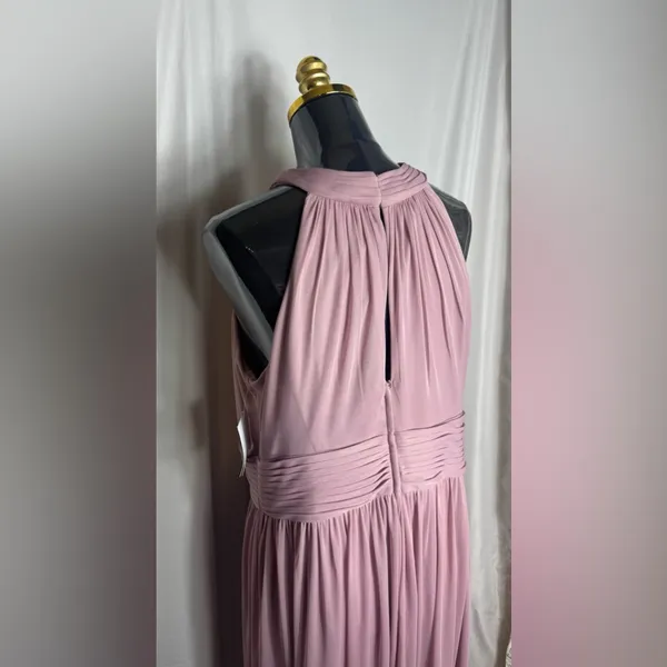 David’s Bridal formal gown blush Pink Halter Dress elegant effortless 16 NWT - Image 6