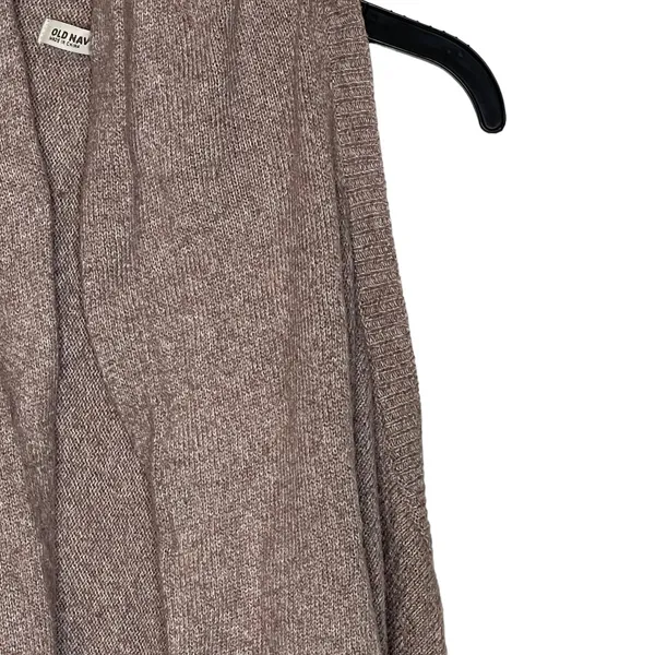 Old Navy Knit Sweater Vest Open Front Shrug Cardigan‎ Sleeveless Women Small Tan - Image 6