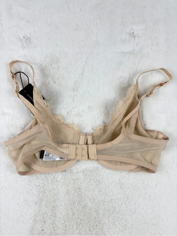 INC International Concepts Beige Lace Underwire Apex Bra SMALL - Image 6