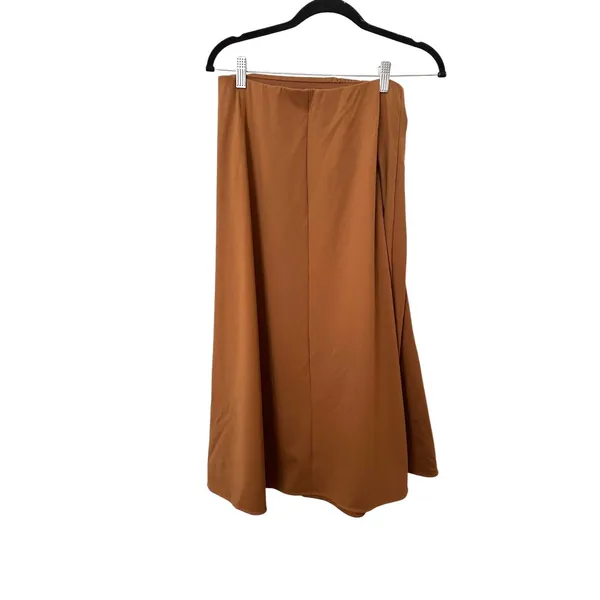 COS Twist Detail Midi Skirt Camel Brown Small - Image 3