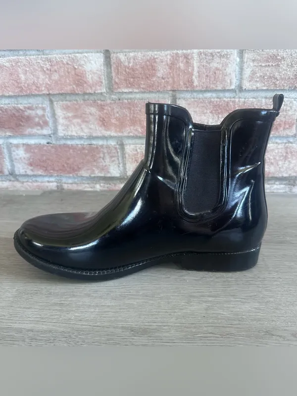 Michael Kors Rain Boots Booties Ankle Black Women’s 10 Logo Rubber Casual - Image 4