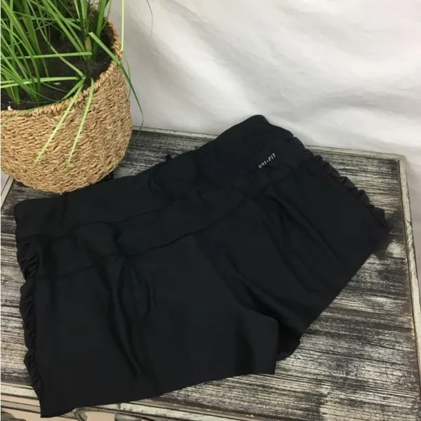 Nike SET Black Side Ruched Dri-Fit Sport Shorts & Racerback Top M L - Image 6