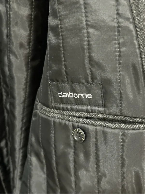 Claiborne Dark Charcoal Wool Pea Coat Gray Size XXL - Image 4