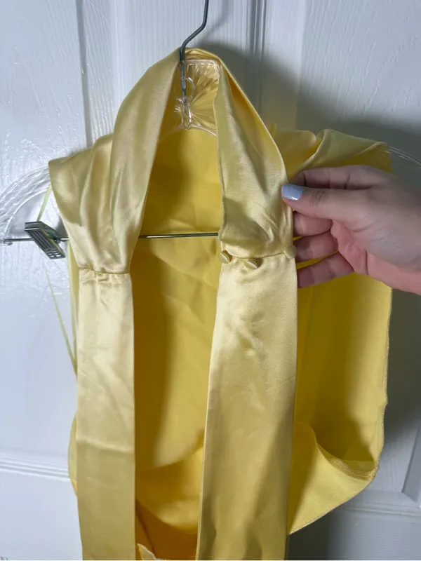 Sau Lee Penelope Backless Satin Gown in Popcorn Yellow 10 - Image 10