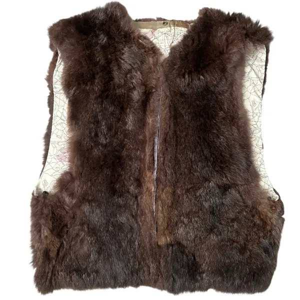 Genuine‎ Fur Vest Size Medium Brown - Image 5