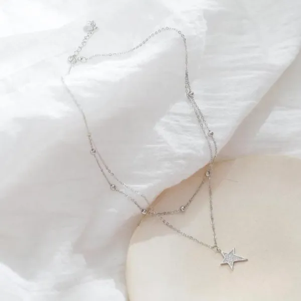 Silver Star Choker Necklace - Image 3