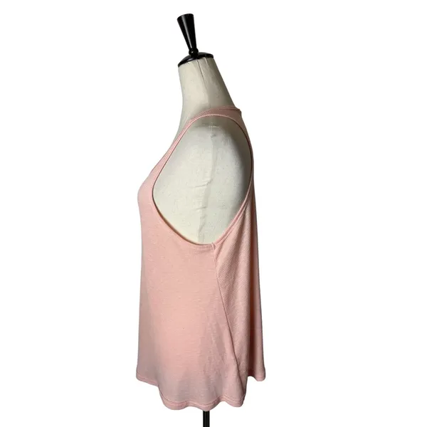 Free People Tank Top Women Medium Pink Ribbed Racerback Scoop Neck Athleisure‎ - Image 5