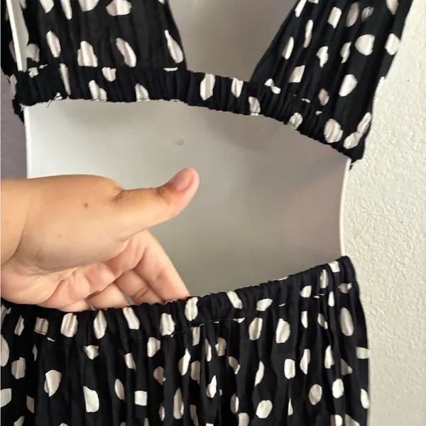 ASOS Front Slits Back Cut Out Black and White Patterned Maxi Beach Dress 2 - Image 10