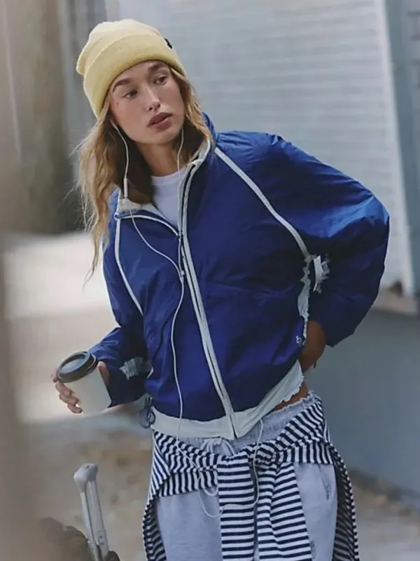 NWT Free People Earth Gem Packable Jacket in Athlete Blue Combo - Image 3